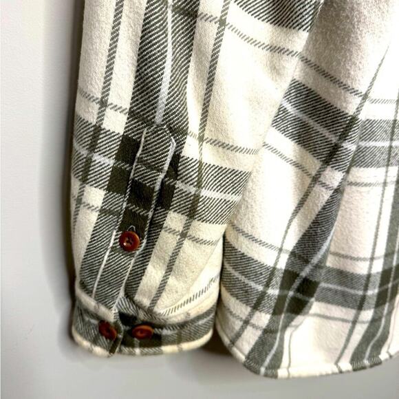 Express Sherpa Lined Plaid cabincore Hoody Jacket Shacket Size L - Picture 3 of 4